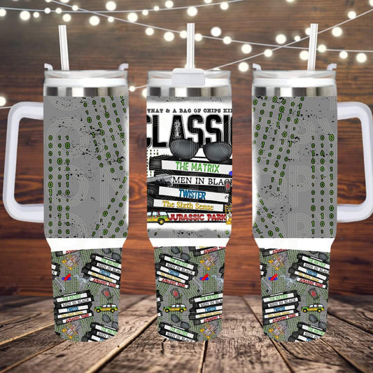 Classic movies 90s ; UV DTF 40OZ TUMBLER Wraps (top & bottom) (TED)