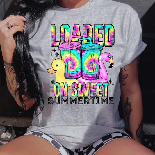Loaded on Sweet Summertime duckie flamingo - DTF TRANSFER (SSDD)