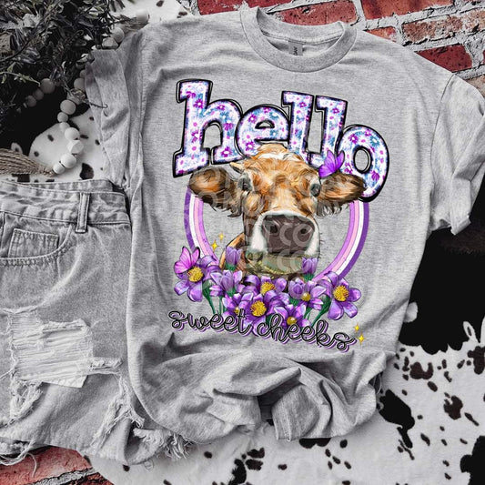 Hello sweet cheeks cow - DTF TRANSFER (SSDD)