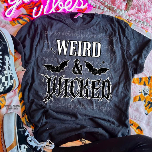 Weird & Wicked white outline - DTF TRANSFER (MMDD)