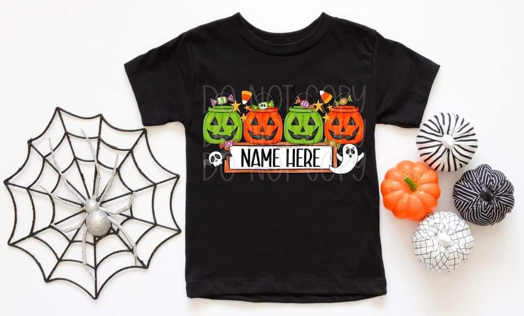 Customizable kids Halloween buckets - DTF TRANSFER (FDC)