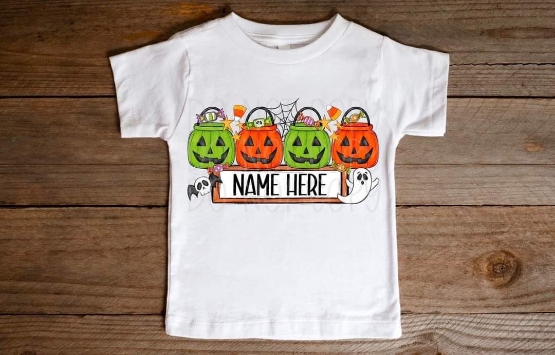 Customizable kids Halloween buckets - DTF TRANSFER (FDC)