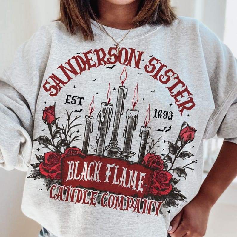 Sanderson Sister black flame candle Co - DTF TRANSFER (ULF)