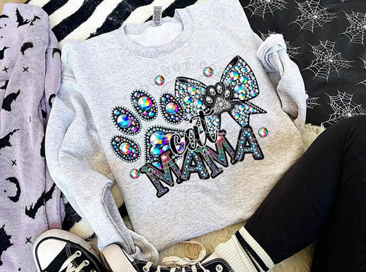 Cat Mama rhinestones - DTF TRANSFER (FDC)