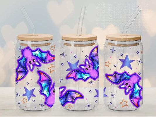 Purple bats - UV dtf wrap 16oz libbey : MMDD