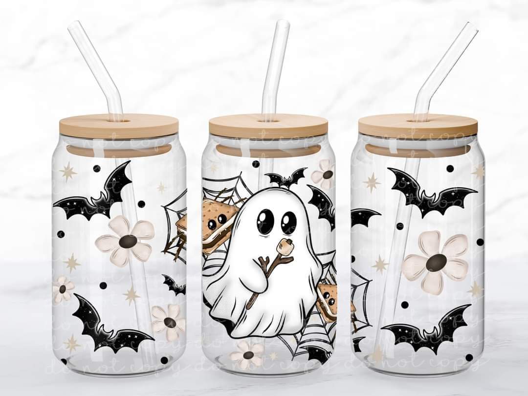 Ghost smores - UV dtf wrap 16oz libbey : MMDD