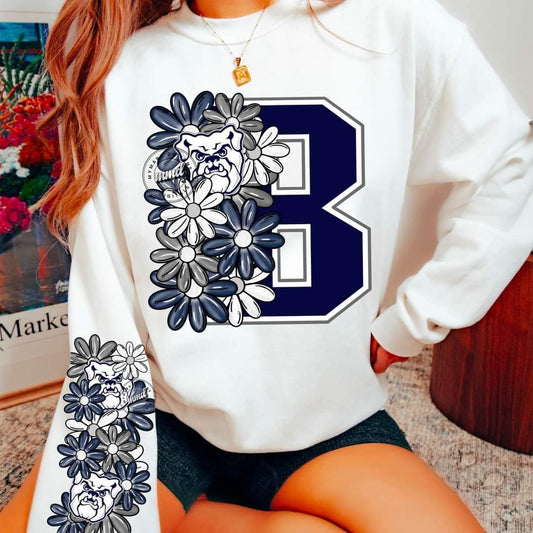 Butler Bulldogs - DTF TRANSFER (floral letters & skellies & sleeves MMD)