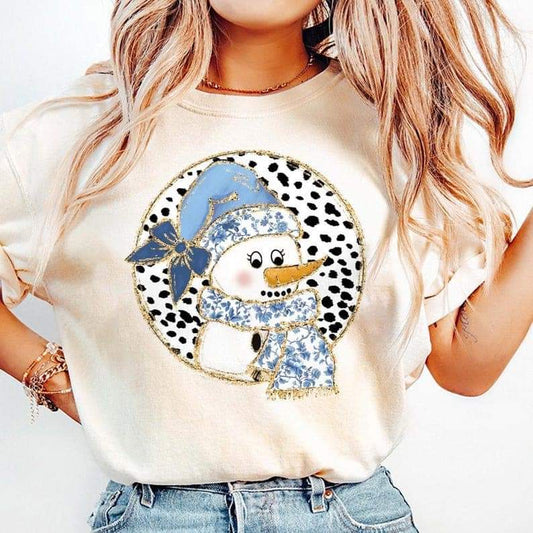 Blue snowman - DTF TRANSFER