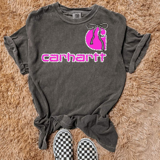 CH pink bow designer - DTF TRANSFER