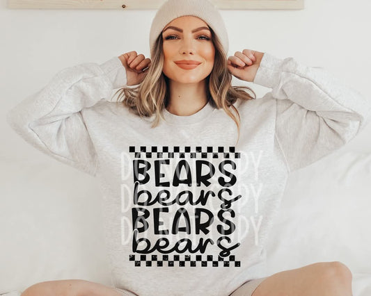 Bears (black checkered) - DTF TRANSFER (PHDC J24)