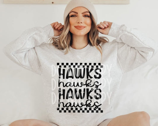 Hawks (black checkered) - DTF TRANSFER (PHDC J24)