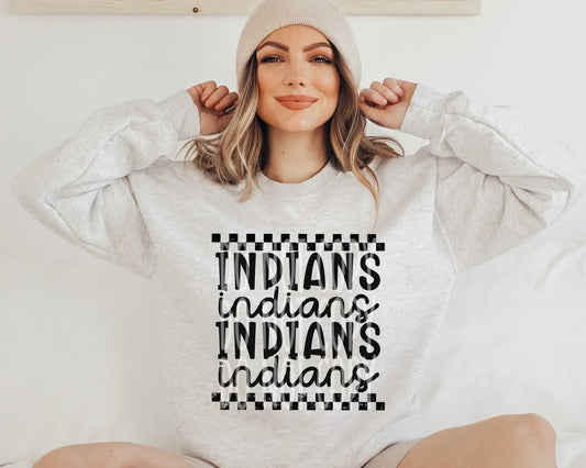 Indians (black checkered) - DTF TRANSFER (PHDC J24)