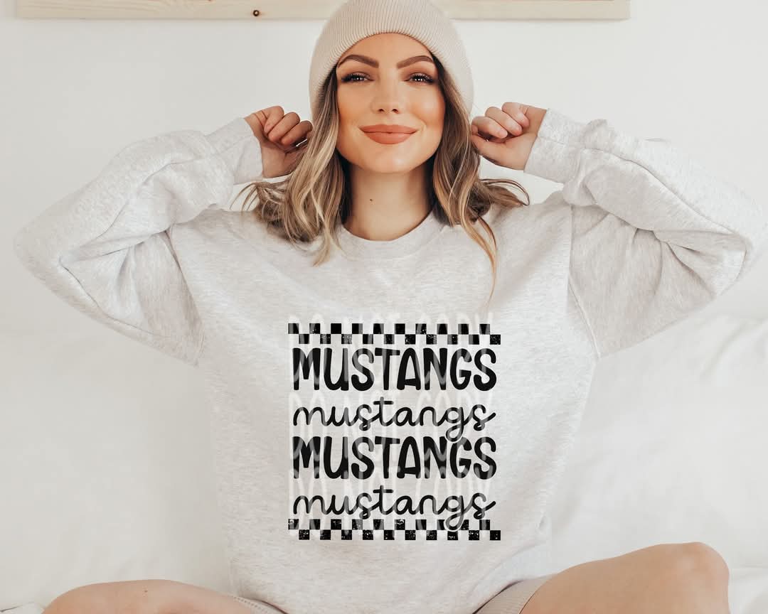 Mustangs (black checkered) - DTF TRANSFER (PHDC J24)