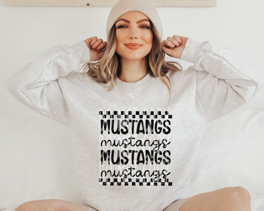 Mustangs (black checkered) - DTF TRANSFER (PHDC J24)