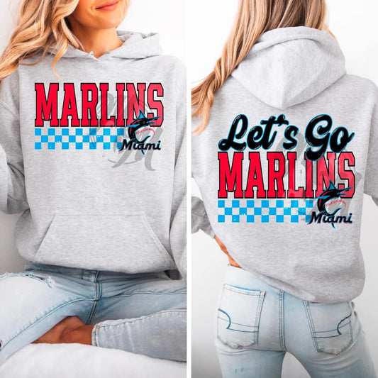 Marlins checkered - DTF TRANSFER (MMD/F25)