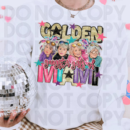 Golden gangster girls - DTF TRANSFER (Golden Baddies Babe Collab DDV/RHD/FDC)