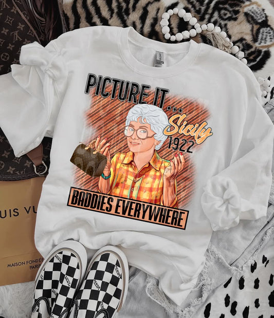 Picture it Sicily 1922- DTF TRANSFER (Golden Baddies Babe Collab DDV/RHD/FDC)