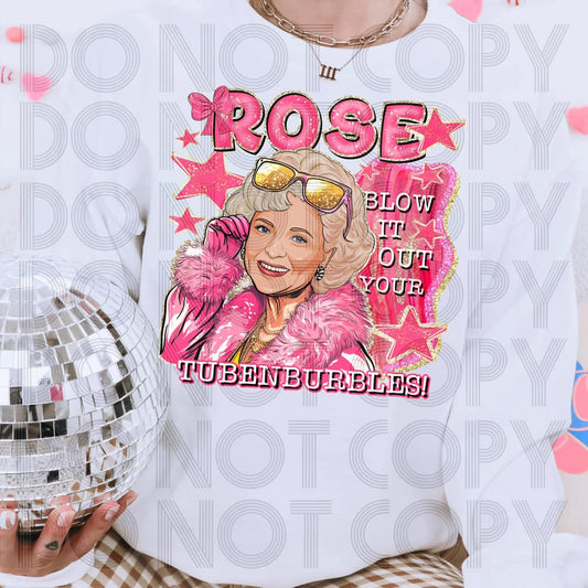 Rose - DTF TRANSFER (Golden Baddies Babe Collab DDV/RHD/FDC)