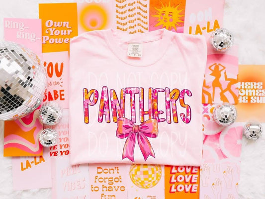 PANTHERS floral bow coquette - DTF TRANSFER (PHDC MR25)