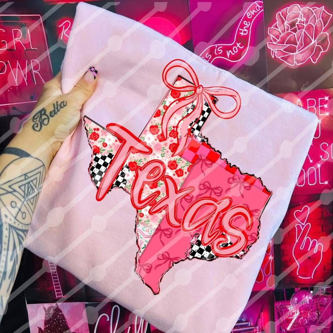 Patchwork bow state - CHOOSE YOUR STATE! DTF TRANSFER