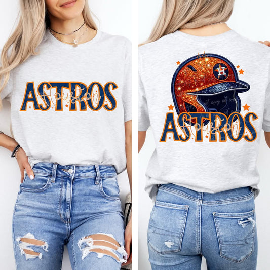 Astros baseball Faux Sequin - DTF TRANSFER (VDS MR25)