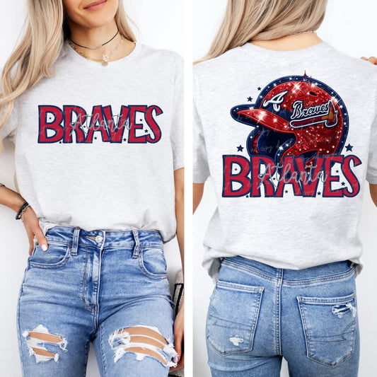 Braves baseball Faux Sequin - DTF TRANSFER (VDS MR25)