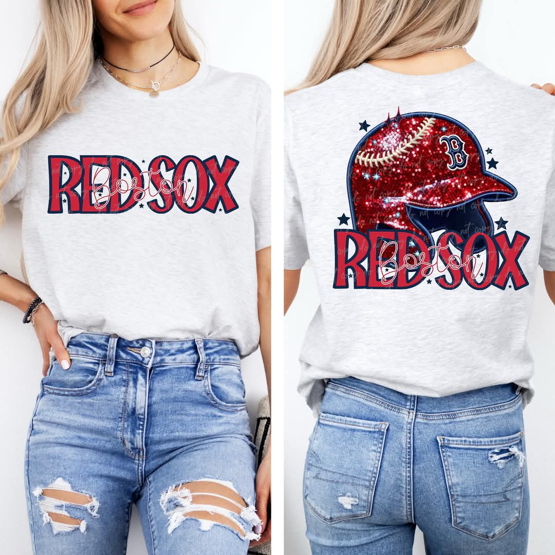 Red Sox baseball Faux Sequin - DTF TRANSFER (VDS MR25)