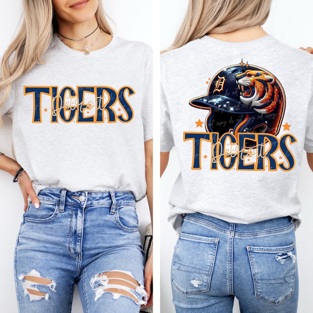 Detroit Tigers baseball Faux Sequin - DTF TRANSFER (VDS MR25)