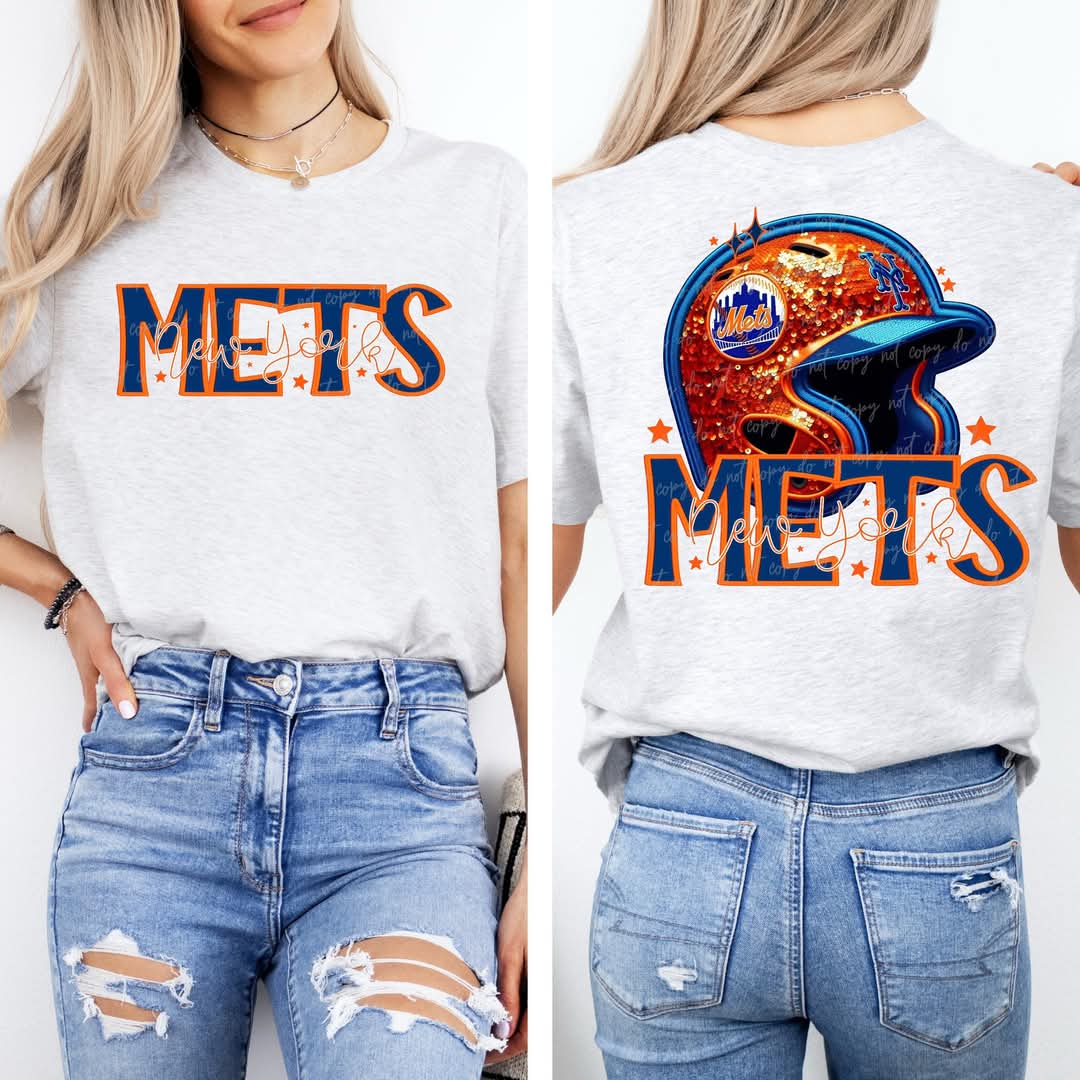 Mets baseball Faux Sequin - DTF TRANSFER (VDS MR25)