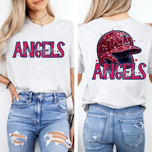 Angels baseball Faux Sequin - DTF TRANSFER (VDS MR25)