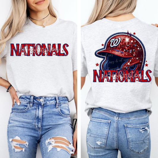 Nationals baseball Faux Sequin - DTF TRANSFER (VDS MR25)