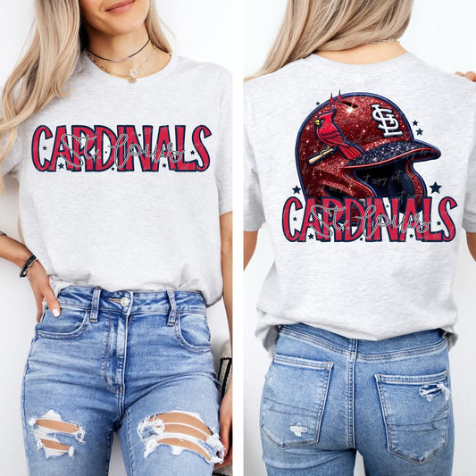 Cardinals baseball Faux Sequin - DTF TRANSFER (VDS MR25)