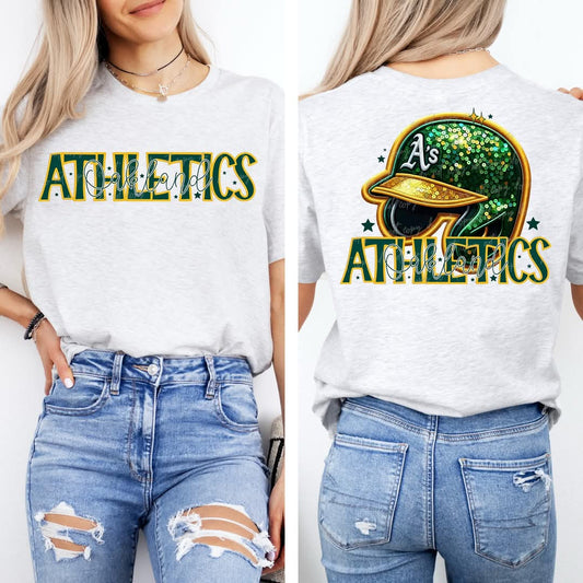 Athletics baseball Faux Sequin - DTF TRANSFER (VDS MR25)