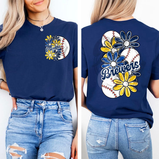Brewer - DTF TRANSFER (MMD A25 baseball floral)