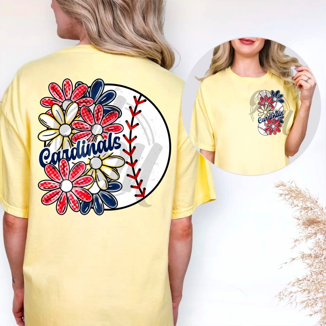 Cardinal - DTF TRANSFER (MMD A25 baseball floral)