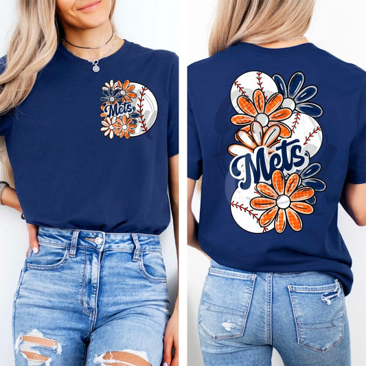 Mets - DTF TRANSFER (MMD A25 baseball floral)