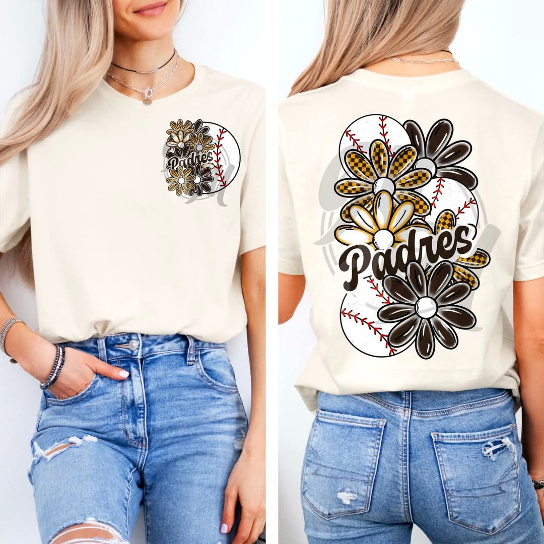 Padres - DTF TRANSFER (MMD A25 baseball floral)