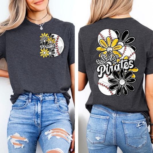 Pirates - DTF TRANSFER (MMD A25 baseball floral)