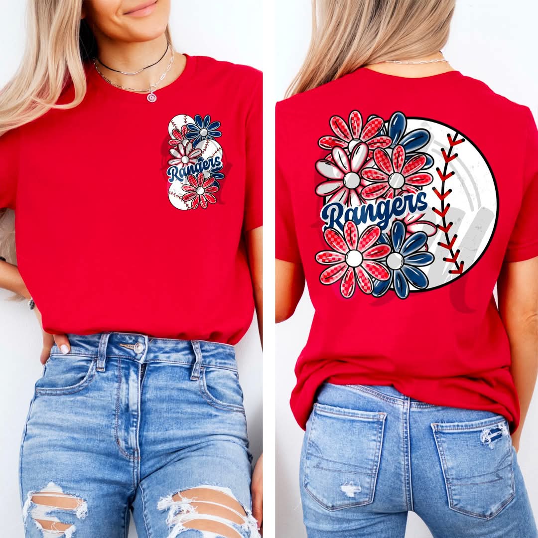 Rangers - DTF TRANSFER (MMD A25 baseball floral)