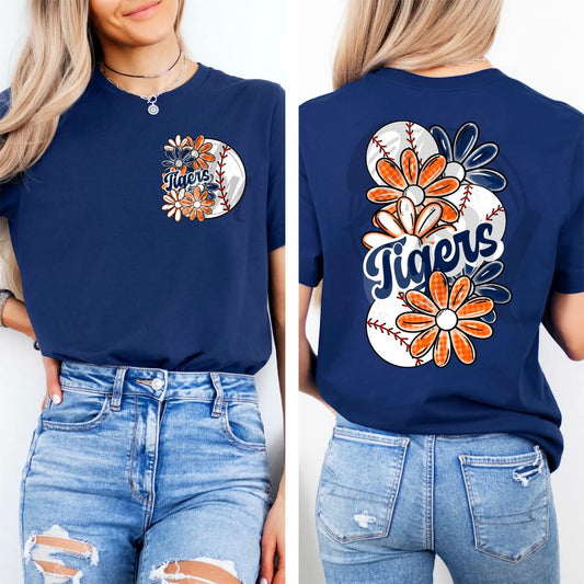 Tigers - DTF TRANSFER (MMD A25 baseball floral)