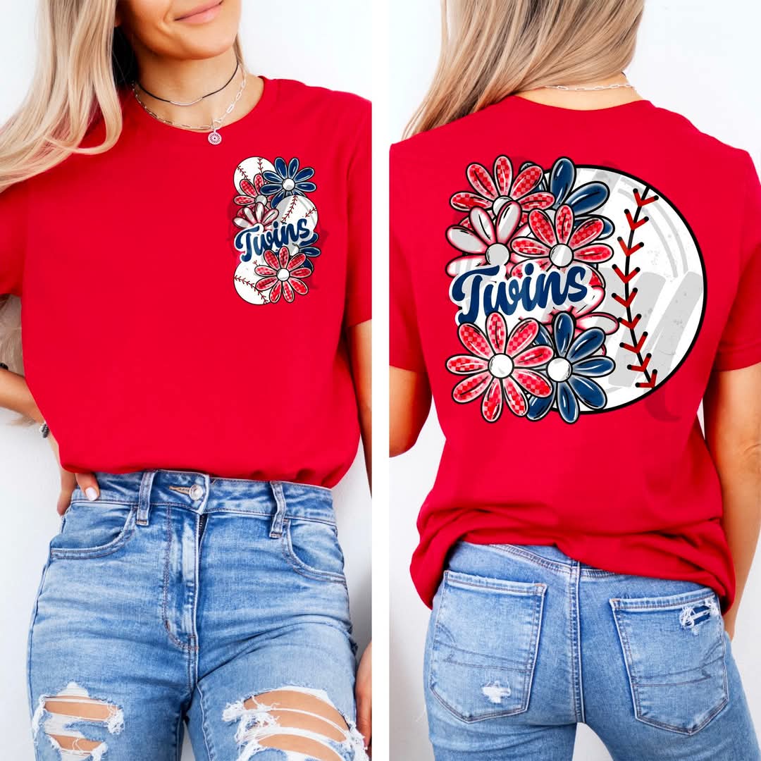 Twins - DTF TRANSFER (MMD A25 baseball floral)