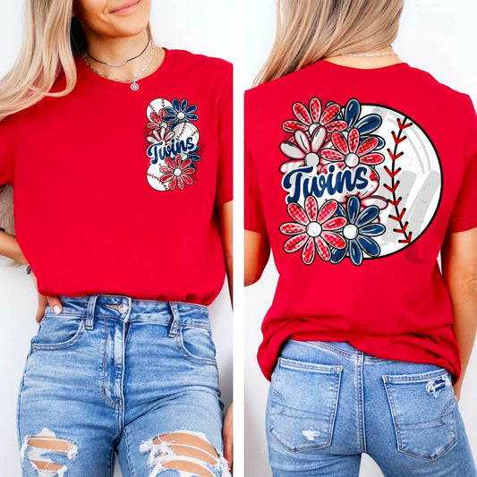 Twins - DTF TRANSFER (MMD A25 baseball floral)