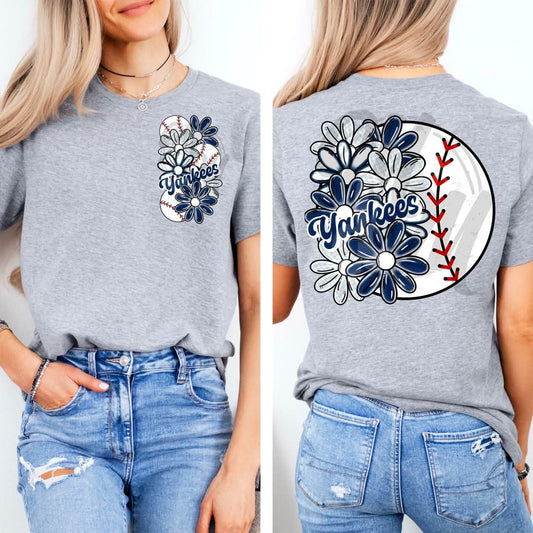 Yankees - DTF TRANSFER (MMD A25 baseball floral)