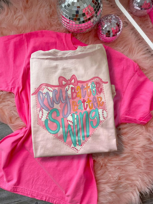 Hey batter batter swing baseball coquette bow - DTF TRANSFER