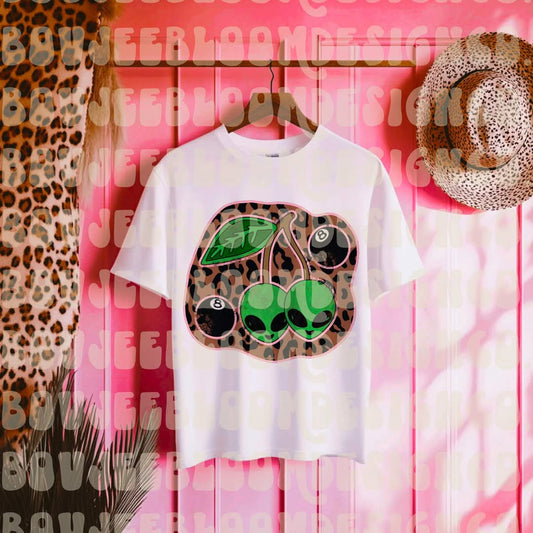 Aliens cheetah 8ball - DTF TRANSFER (Cosmic Retrograde Collab)