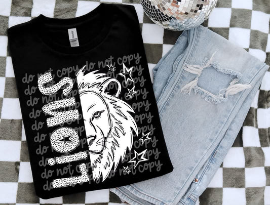 Lions dotted half mascot - DTF TRANSFER (PHDC JU25)