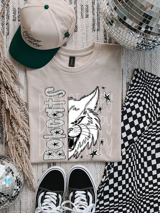 Bobcats dotted half mascot - DTF TRANSFER (PHDC JU25)