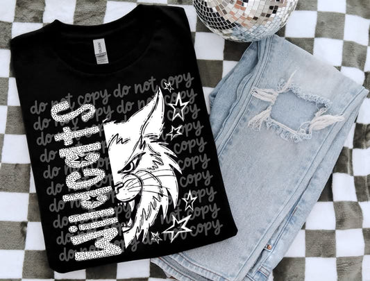 Wildcats dotted half mascot - DTF TRANSFER (PHDC JU25)