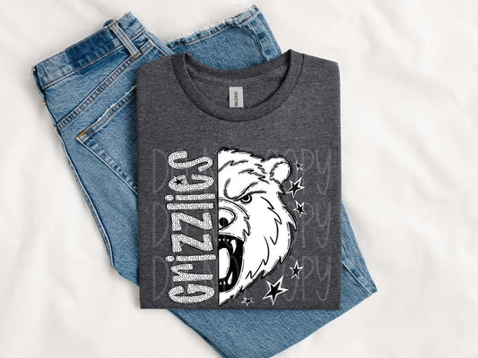 GRIZZLIES dotted half mascot - DTF TRANSFER (PHDC JU25)
