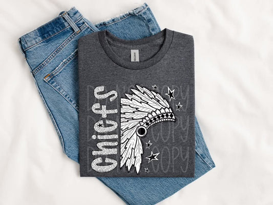 Chiefs dotted half mascot - DTF TRANSFER (PHDC JU25)